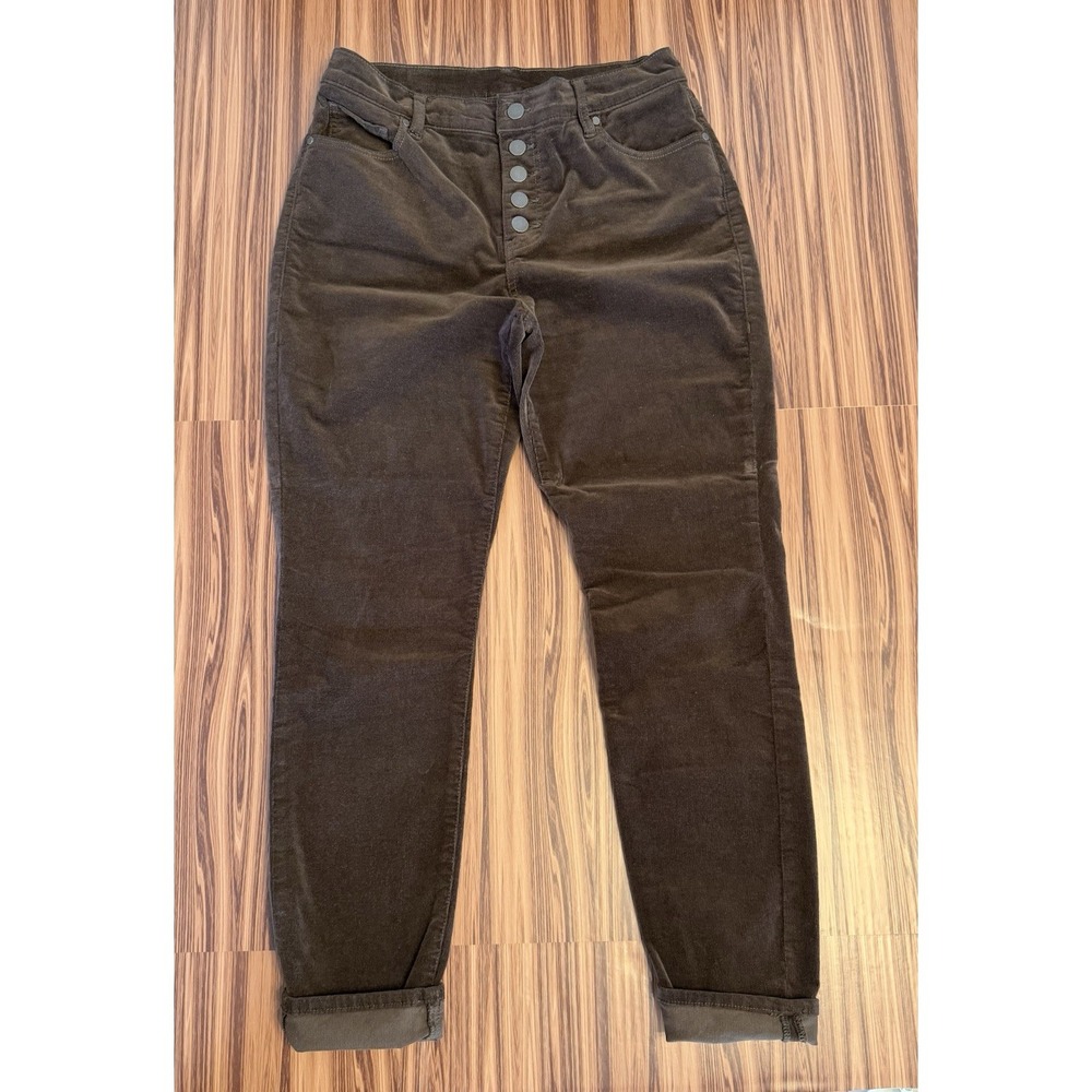 CAbi Button Fly Corduroy Pants Chocolate Brown 4319 Sz 10 Dark Academia Soft Boy